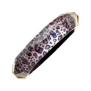 NEW GOLD & HONEY women's faceted lucite bangle in leopard